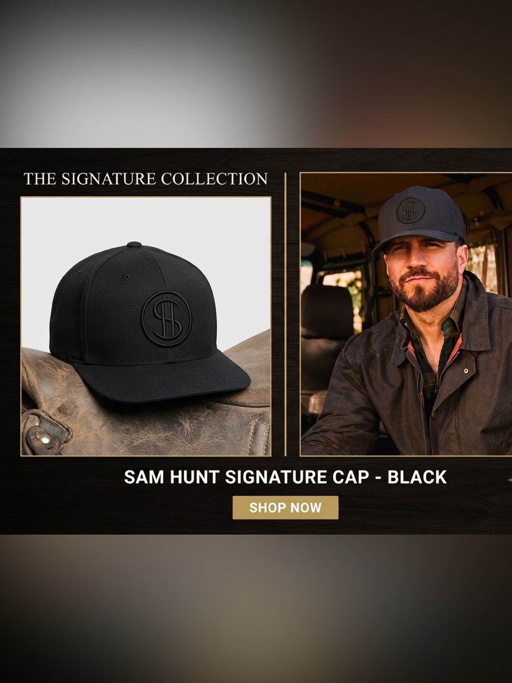 SAM HUNT SIGNATURE CAP - BLACK